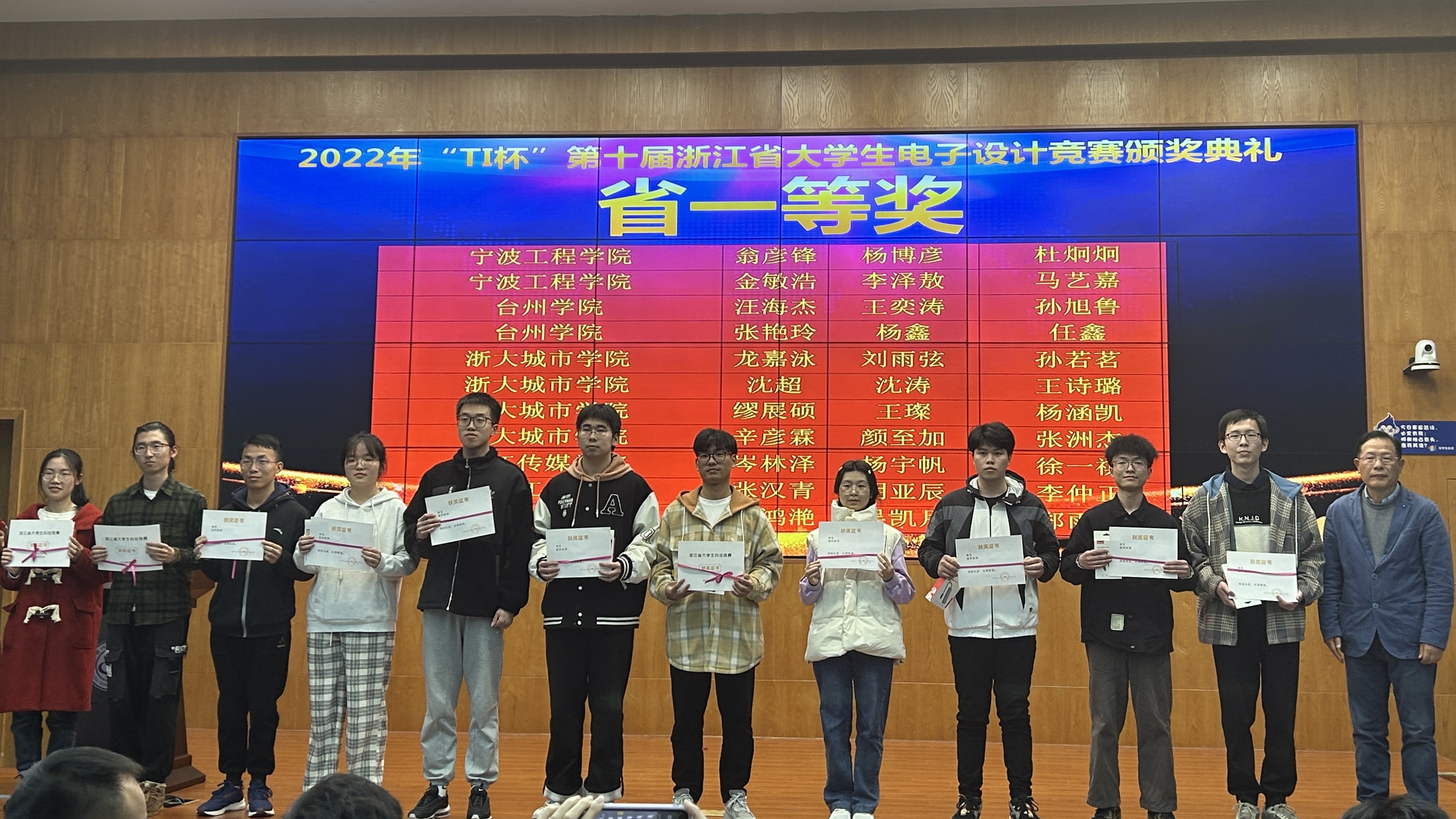 信电学院参加2022年浙江省大学生电子设计竞赛颁奖典礼